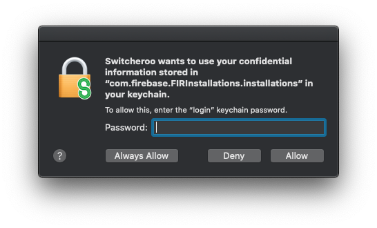 allow keychain for a program in mac